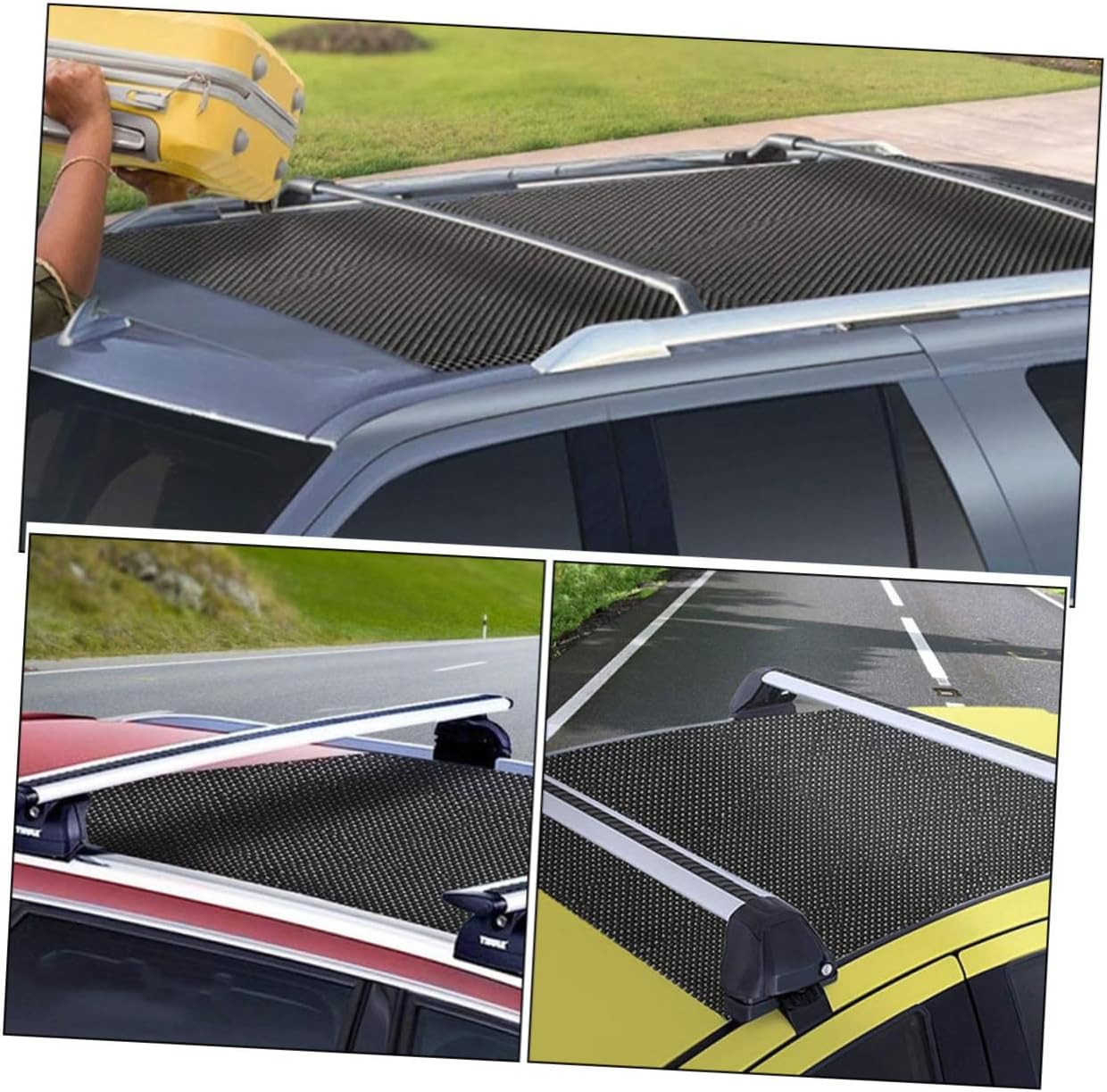 BESTOYARD 2pcs Non-Slip Car Roof Cargo Mat Cuttable Anti-Slip Protective Cushioning Rug Pad for Universal Vehicle Roof Rack for Luggage Bag and Cargo Carrier image 5