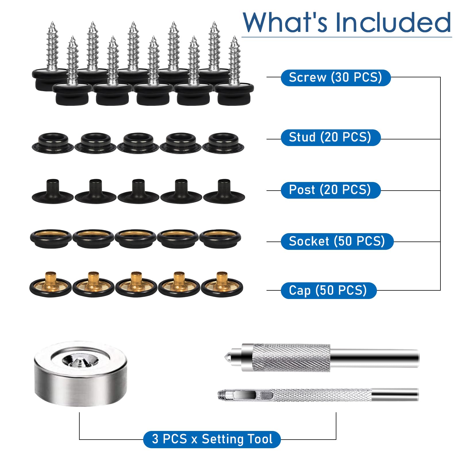 Snapklik.com : Weiwei 173 PCS Canvas Snap Kit 2 Types Marine Grade 3/8 ...
