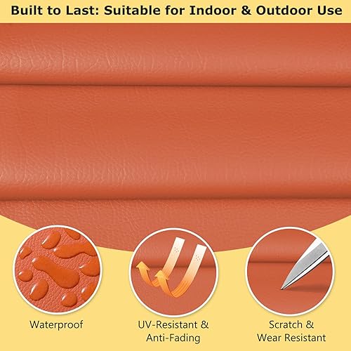 Miniatura 10 de ANMINY Tela de vinilo de piel sintética de algodón, parte trasera por yarda, para manualidades manuales, herramientas de costura, hobby, taller,