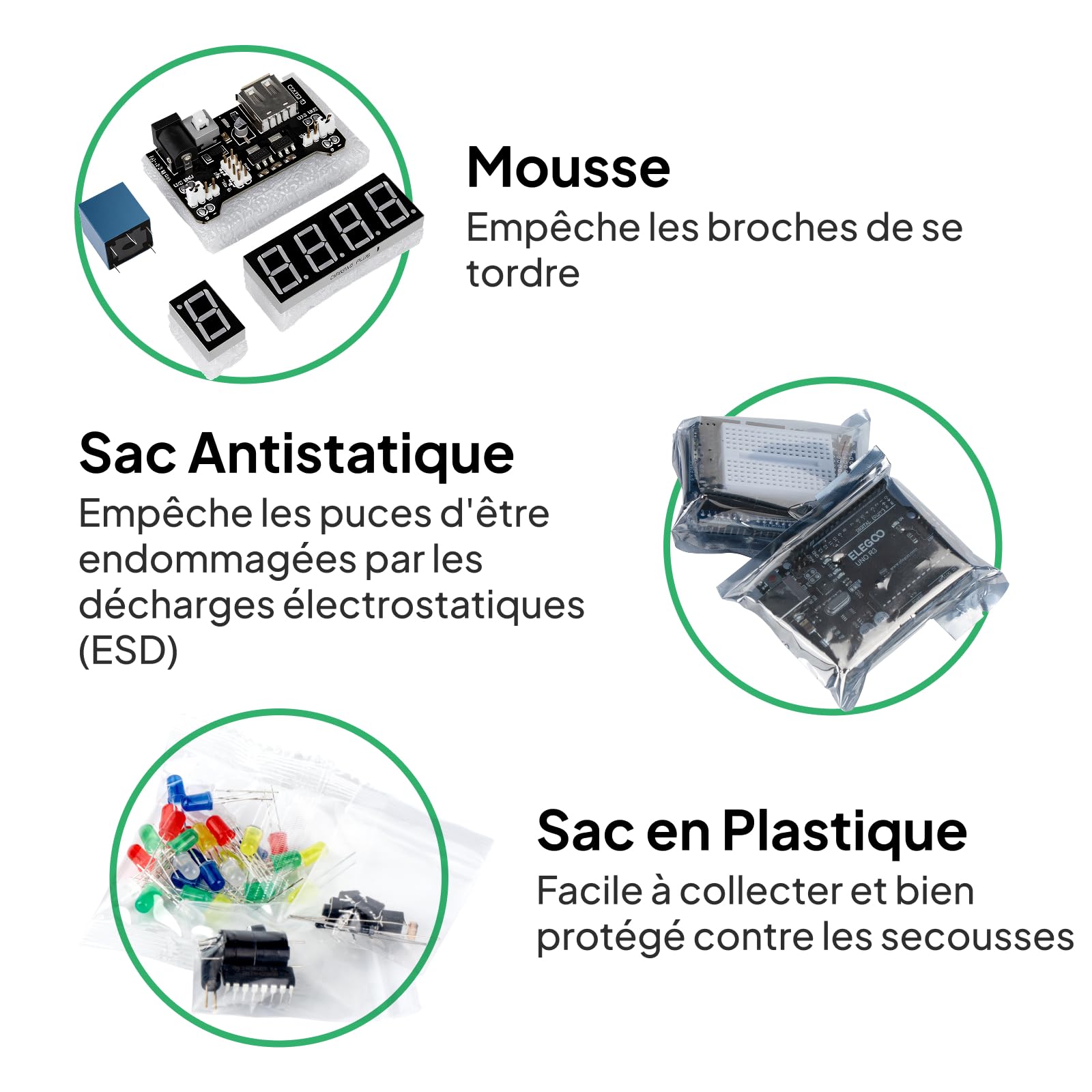 ELEGOO UNO R3 Carte Starter Kit de Démarrage Super | avec Guide d'Utilisation Français pour Débutants et Professionnels Compatible avec Arduino IDE.