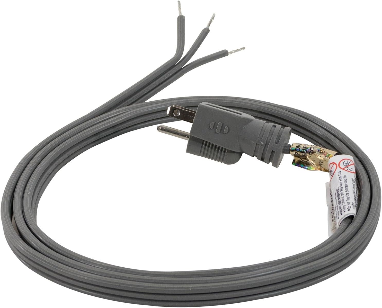 Certified Appliance 15-Amp Gray Straight Plug Power Cord, 6ft