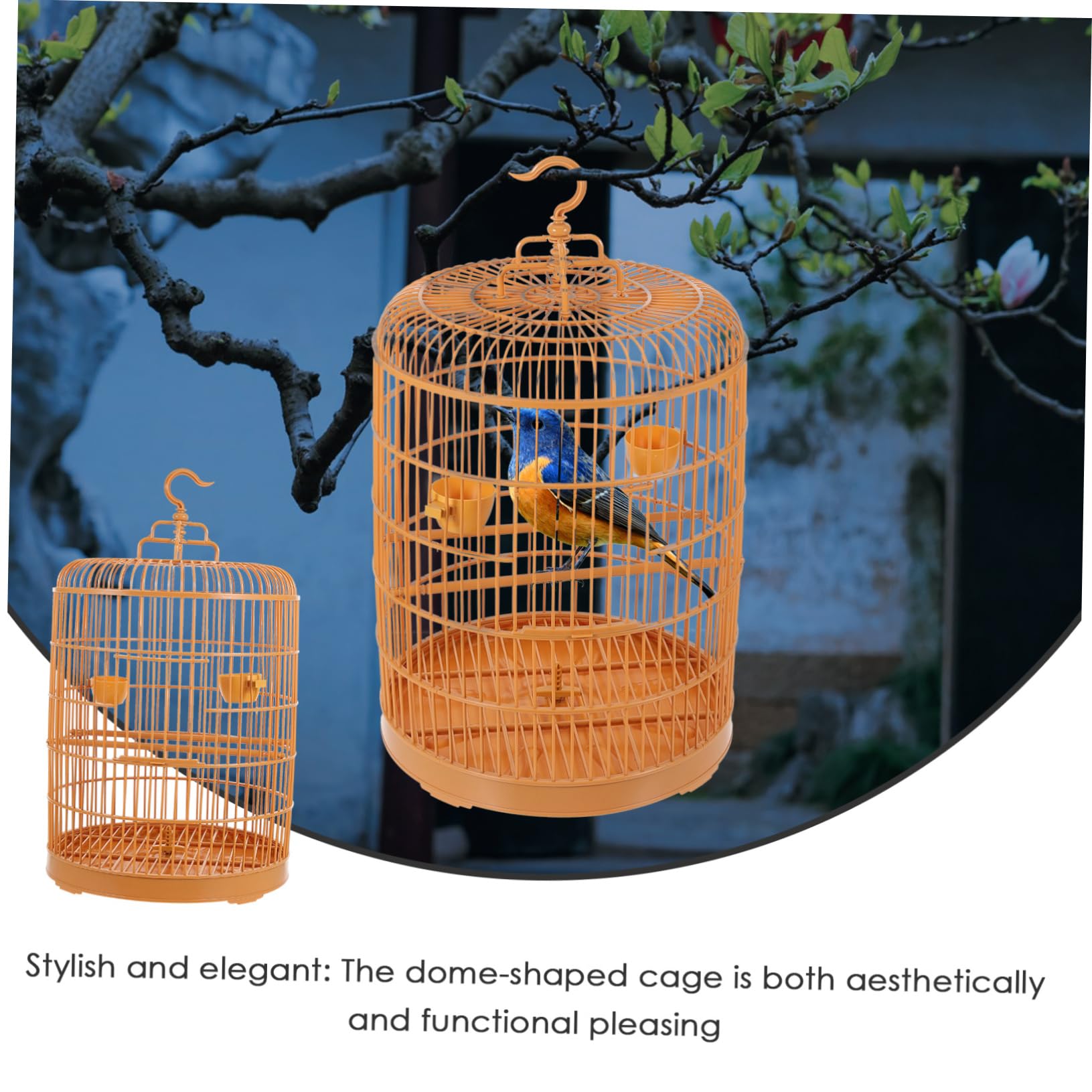 Kisangel Casas para Pájaros para Jardín Palomas Juguetes De Plástico Amarillos para Exteriores Jaula Colgante