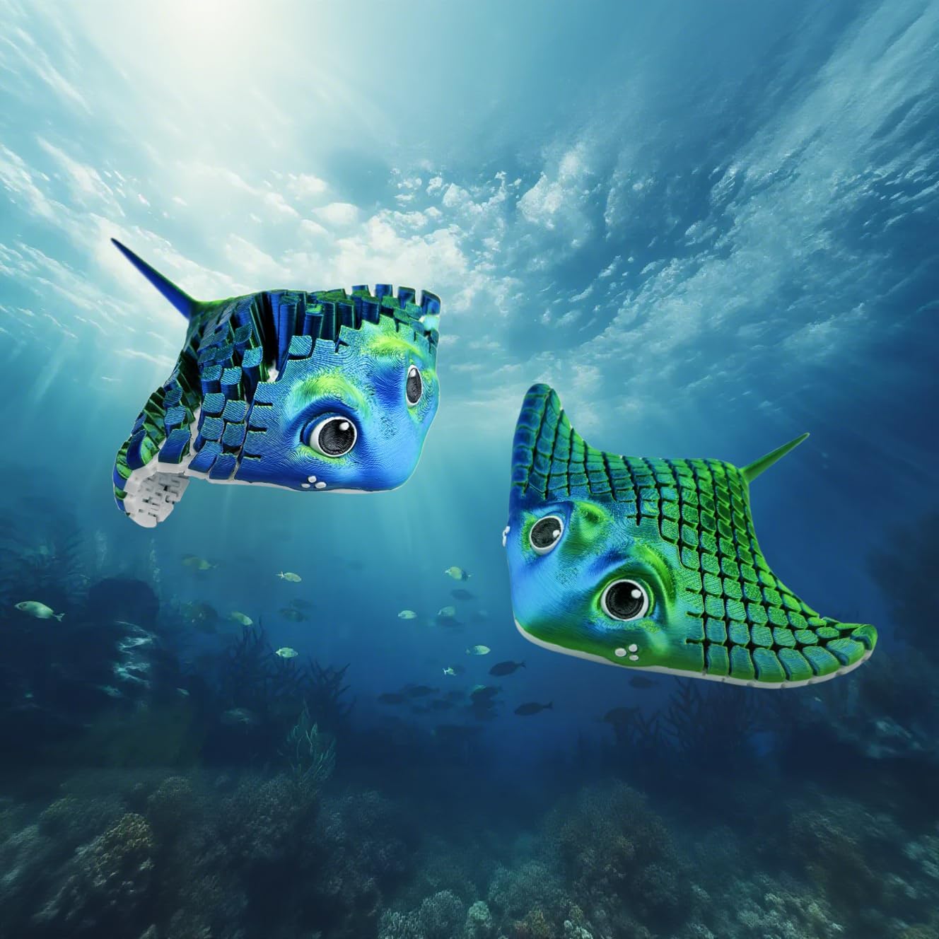 3D Printed Animals - Articulated Manta Ray Toys, Flexible Animals Toy Statue,Movable Joints,Fidget Toys, Desk Home Office Decor, Birthday Halloween