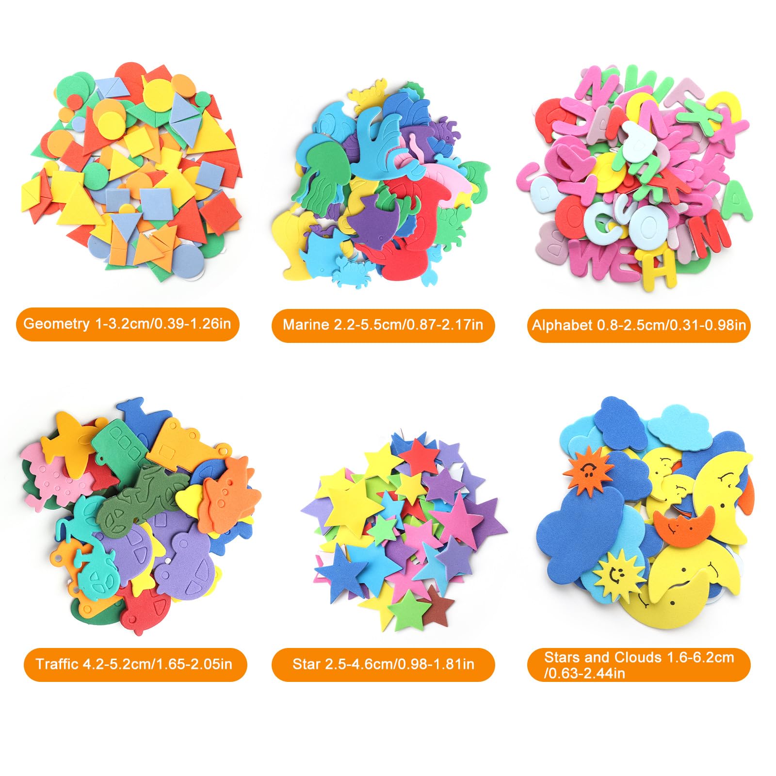 730 Stück Schaumstoff Aufkleber – Moosgummi Buchstaben, Zahlen & Motive Selbstklebend, Für Basteln, Scrapbooking & Kinder