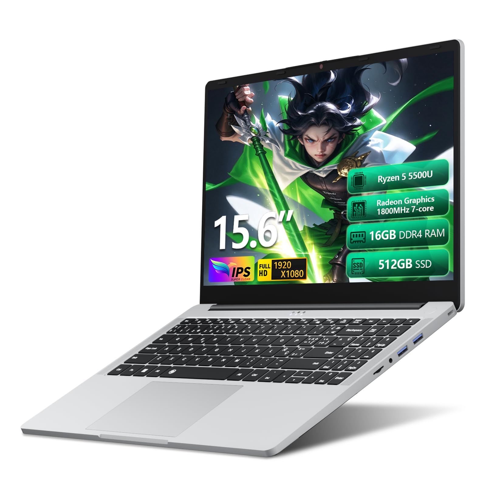 Omnica Laptop, Laptop Computer Ryzen 5 5500U 6-Core, 16GB RAM 512GB SSD, 15.6 Inch Laptop…
