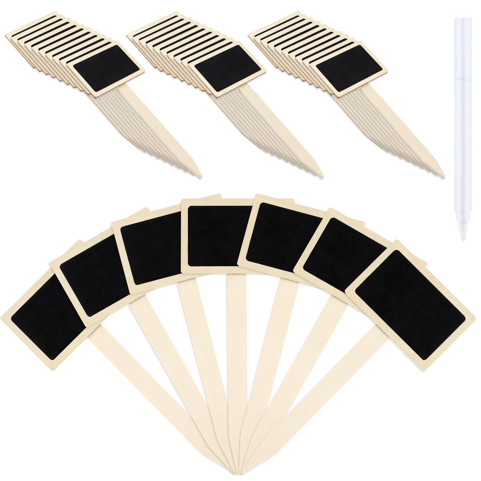 20 Stück Pflanzenschilder Aus Holz Mit Kreidetafel - T-förmige Pflanzenstecker Für Garten