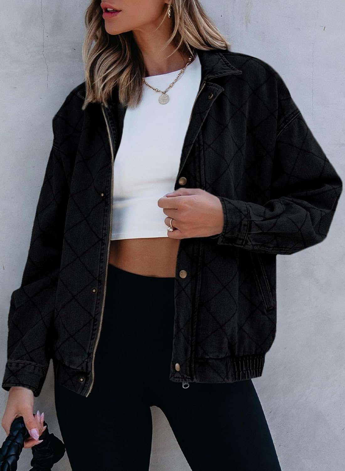 Sidefeel Women's Jean Jacket Long Sleeve Zimbaplatinum Overszied Denim Jackets Shacket Coat Fashion Spring Outfits 2025 - Image 5