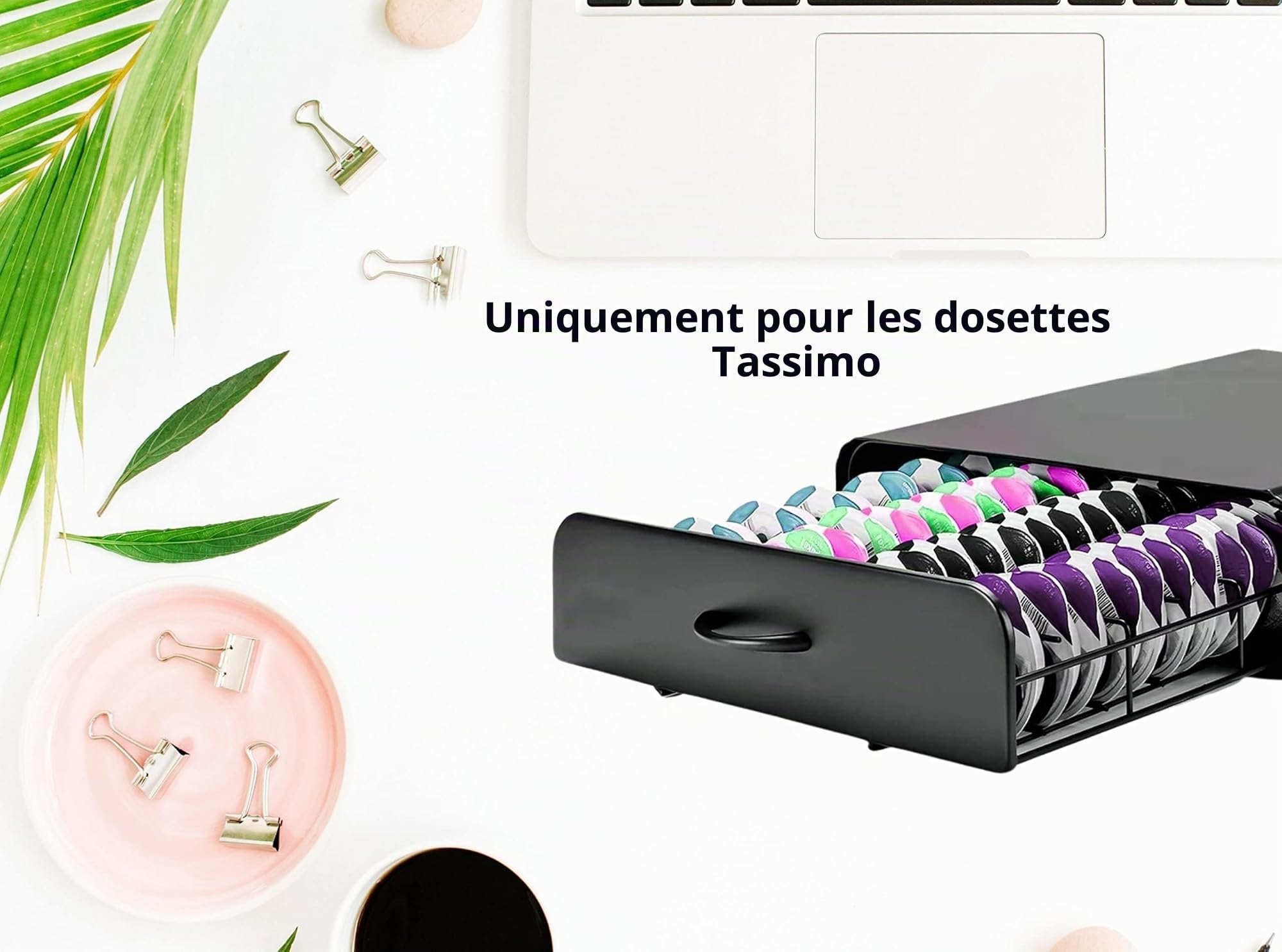 Exzact Tiroir à Capsules de Café, Organisateur de Dosettes de Café, Capacité Maximale de 64 Capsules