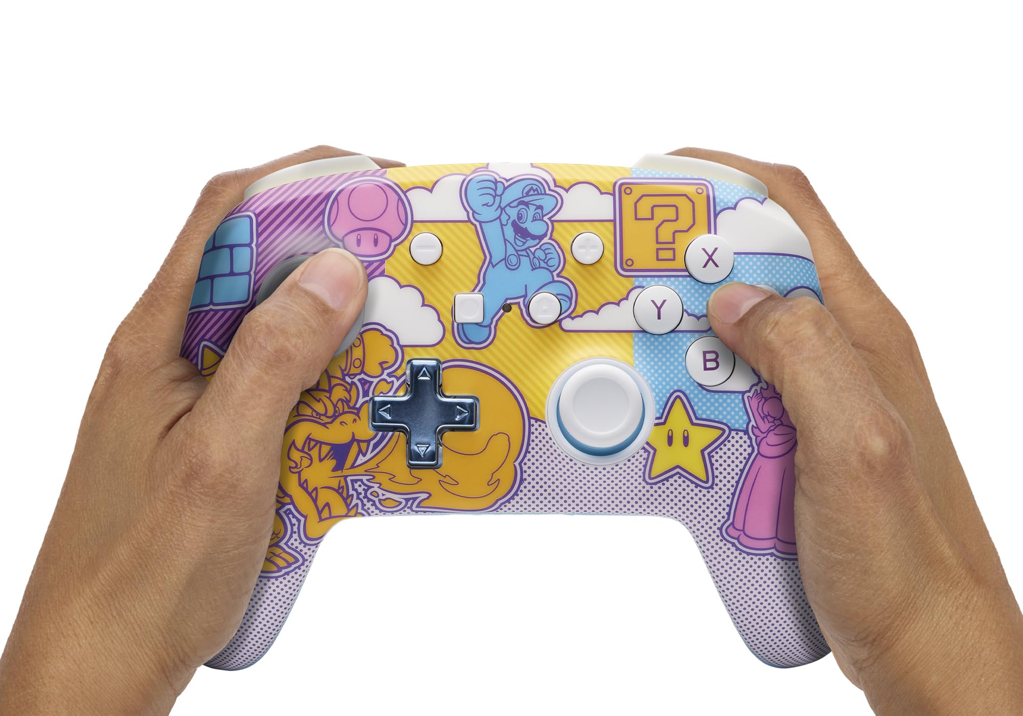 PowerA Controller Senza Fili avanzato per Nintendo Switch - Mushroom Kingdom Pop Art, Nintendo Switch modello OLED, Nintendo Switch Lite, Gamepad, controller di gioco, controller Bluetooth