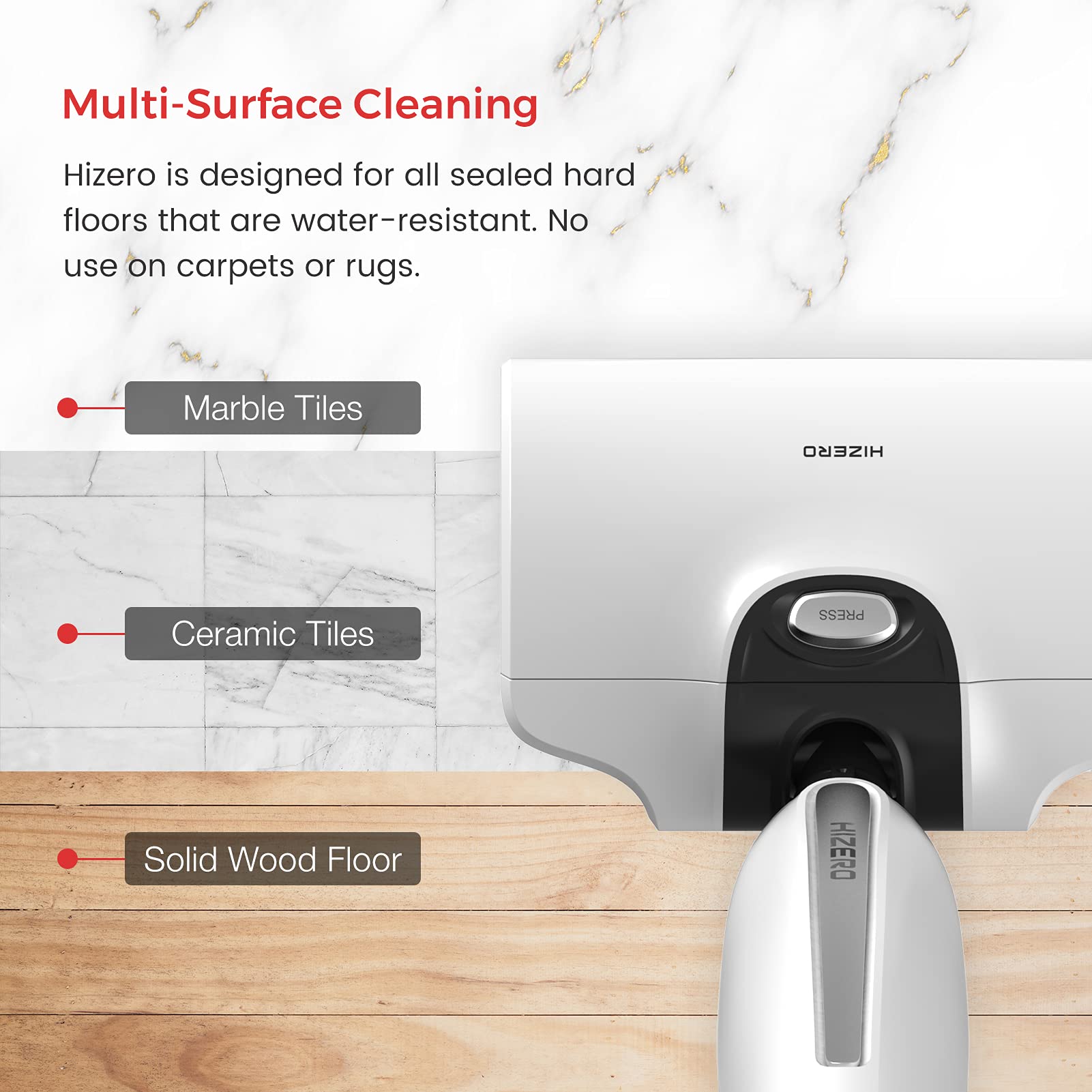 HIZERO F803 UltimateClean Bionic Hard Floors Cleaner,Electric Mop,Floor