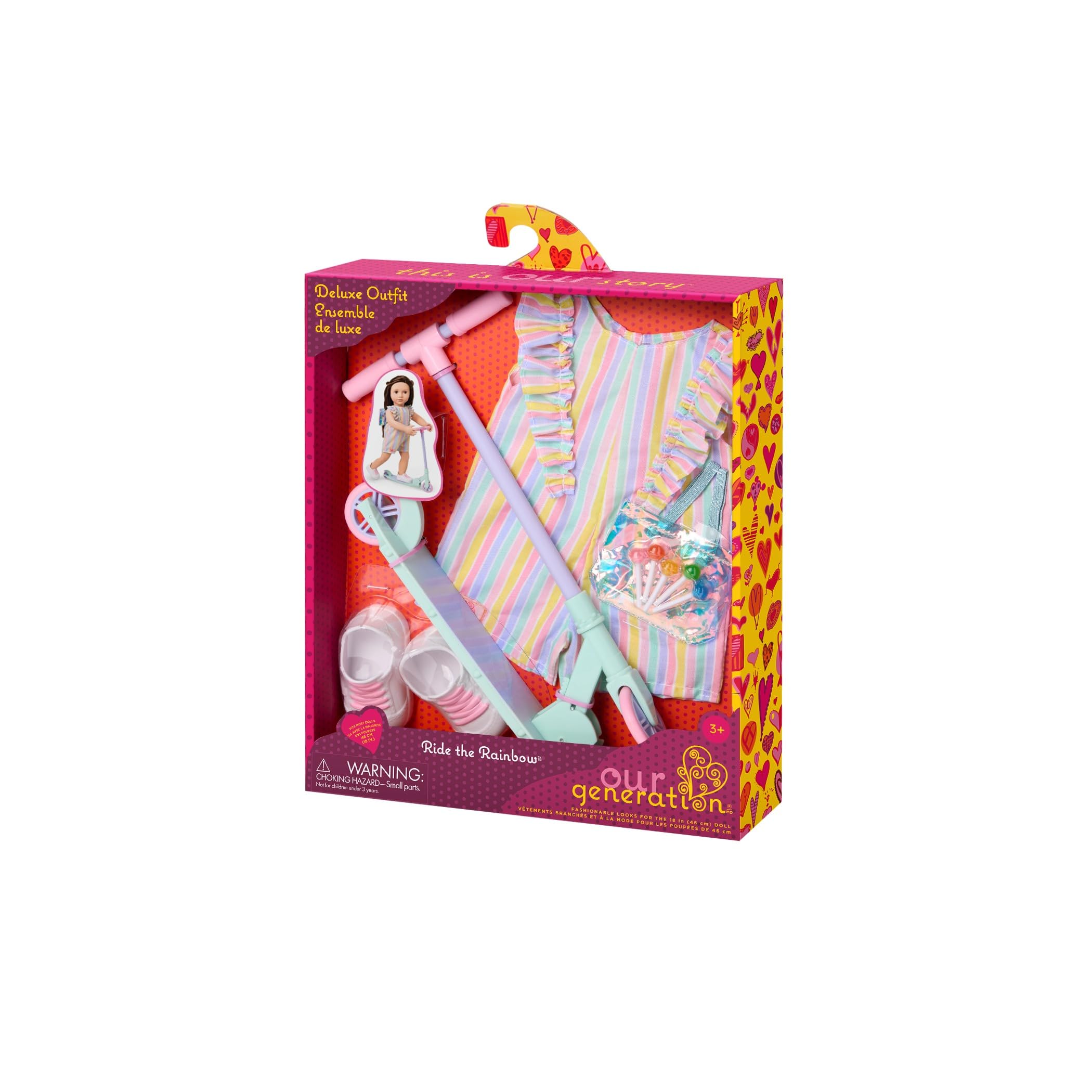 Our Generation Ride The Rainbow Doll Scooter Suit Set