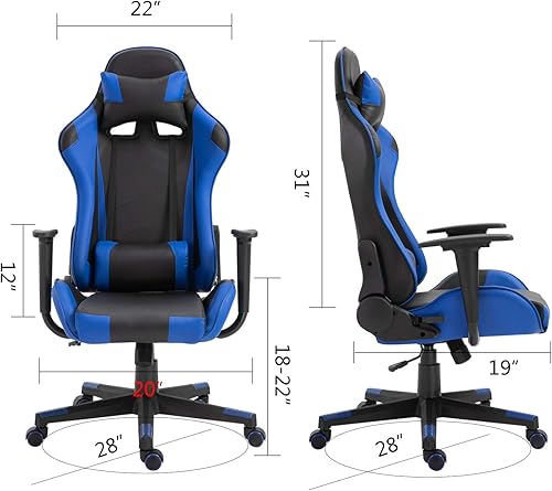 Miniatura 104 de Modern-Depo Black Virgo Zodiac - Silla de juegos con diseño ergonómico, giratorio y reclinable ajustable, capacidad de carga de 330 libras Virgo