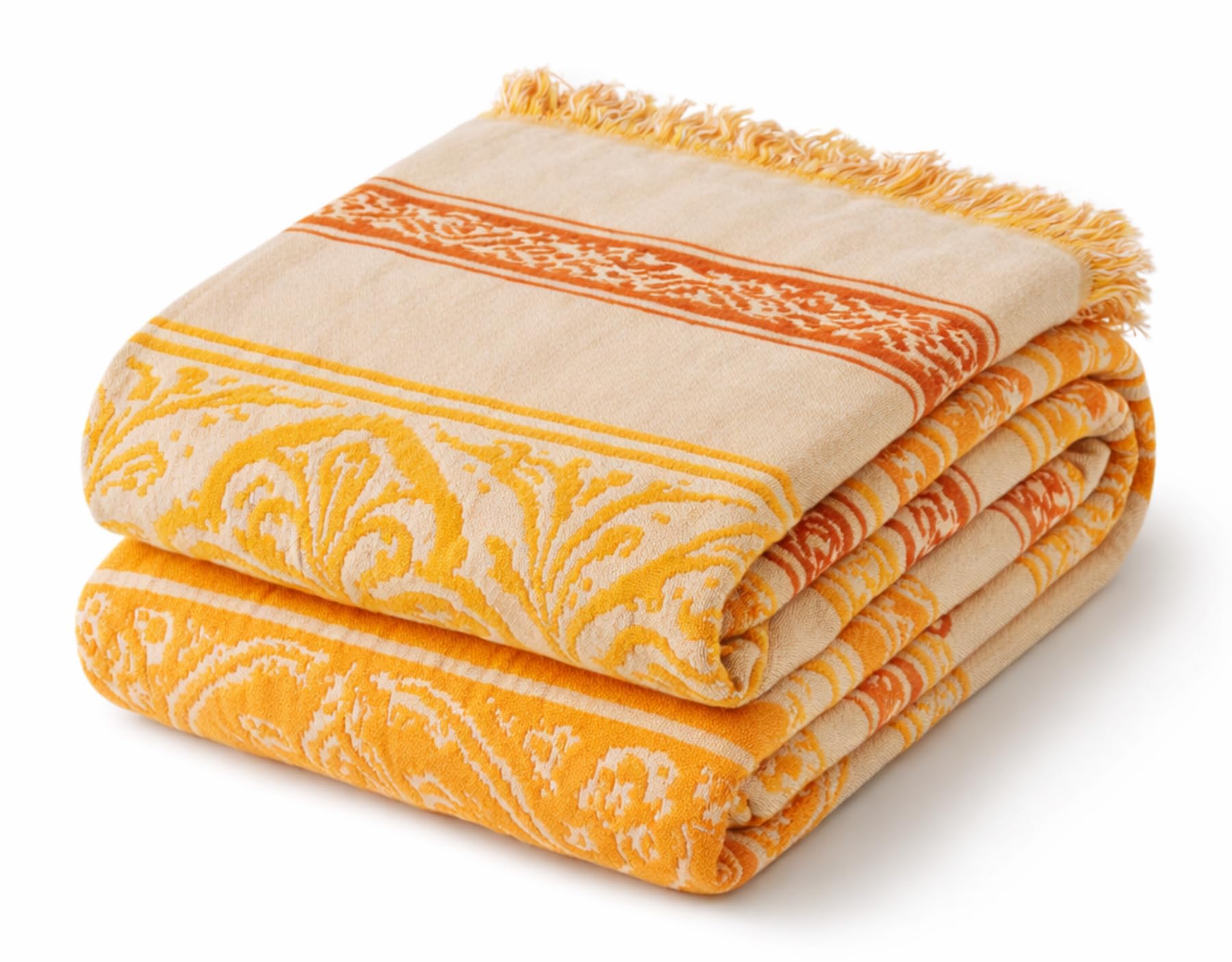 Photo 1 of 100% Cotton Boho Throw Blanket for Home Decor – Classic Farmhouse Quilt Bedding, Muslin Blankets for Adults, Vintage Woven Decorative Blanket for Couch, Bed Layering Use, Bohemian Stripe, 104"x90"