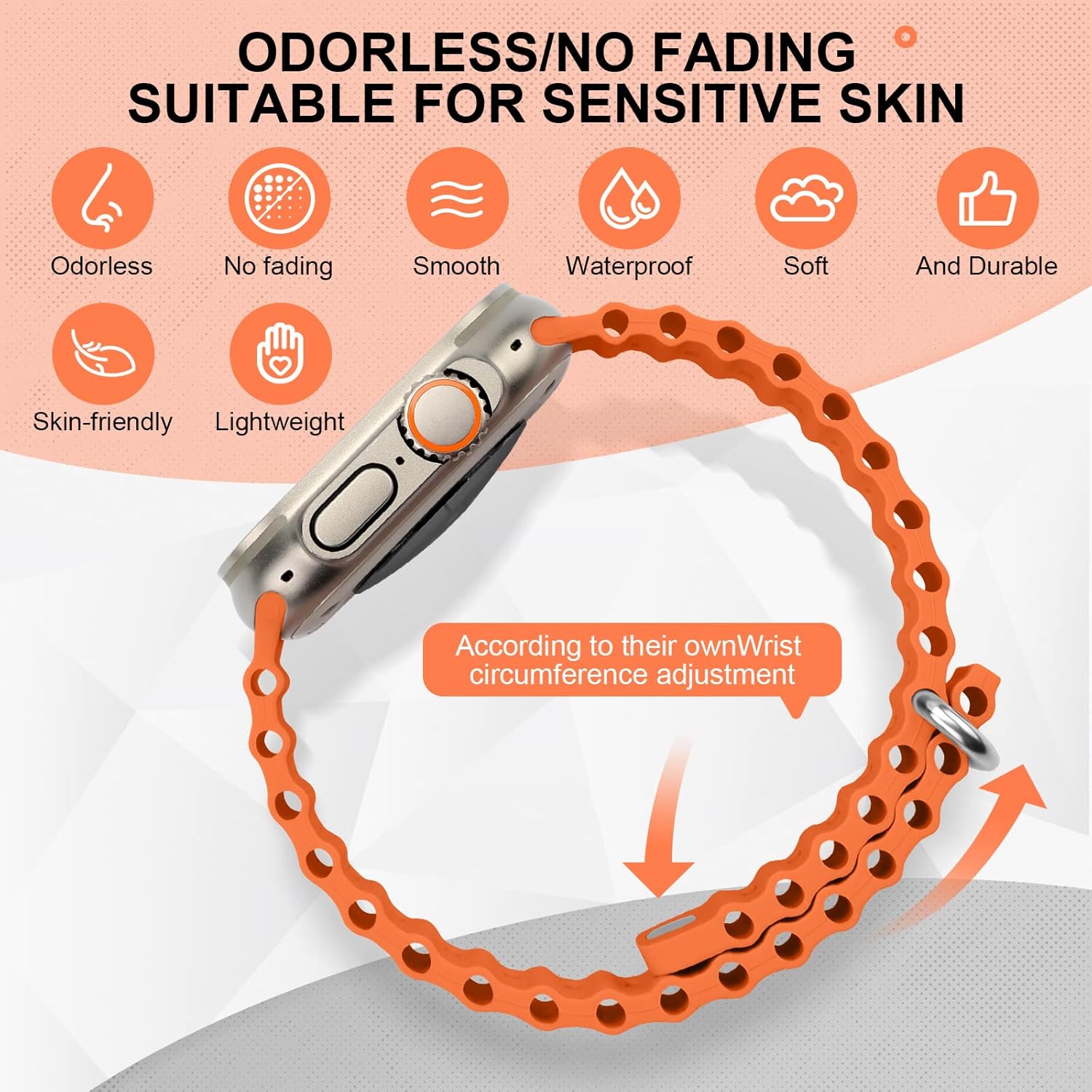 6 Pack Ocean Bands for Apple Watch Band 49mm 45mm 44mm 42mm 41mm 40mm 38mm, Soft Silicone Waterproof Strap Wristbands for iWatch Ultra SE Series 8 7 6 5 4 3 2 1 for Women Men