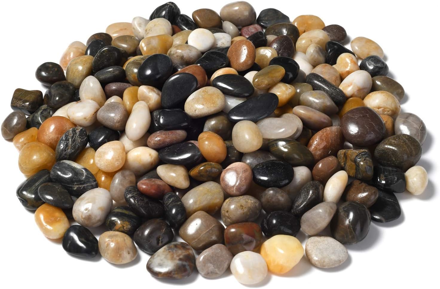 ROYAL SAPPHIRE Aquarium Gravel River Rock - Natural Polished Decorative Gravel, Small Decorative Pebbles, Mixed Color Stones,for Aquariums, Landscaping, Vase Fillers 2 Pounds