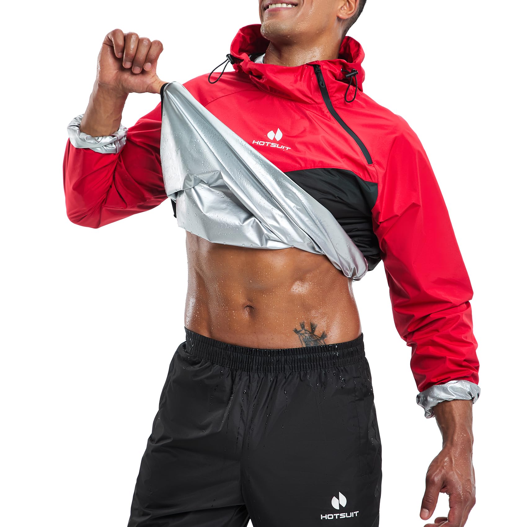 HOTSUIT Sauna Suit for Men Sweat Sauna Jacket Pant Gym Workout Sweat Suits