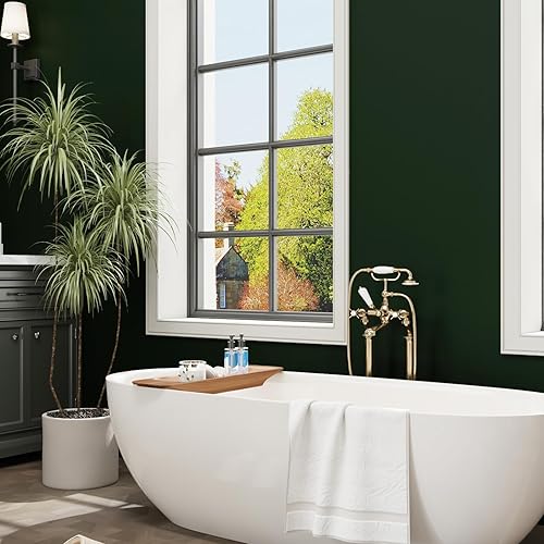 Miniatura 3 de CRE8TIVE Papel tapiz verde oscuro para pegar y despegar de 12 x 80 pulgadas, papel adhesivo verde mate para armarios, autoadhesivo, impermeable,