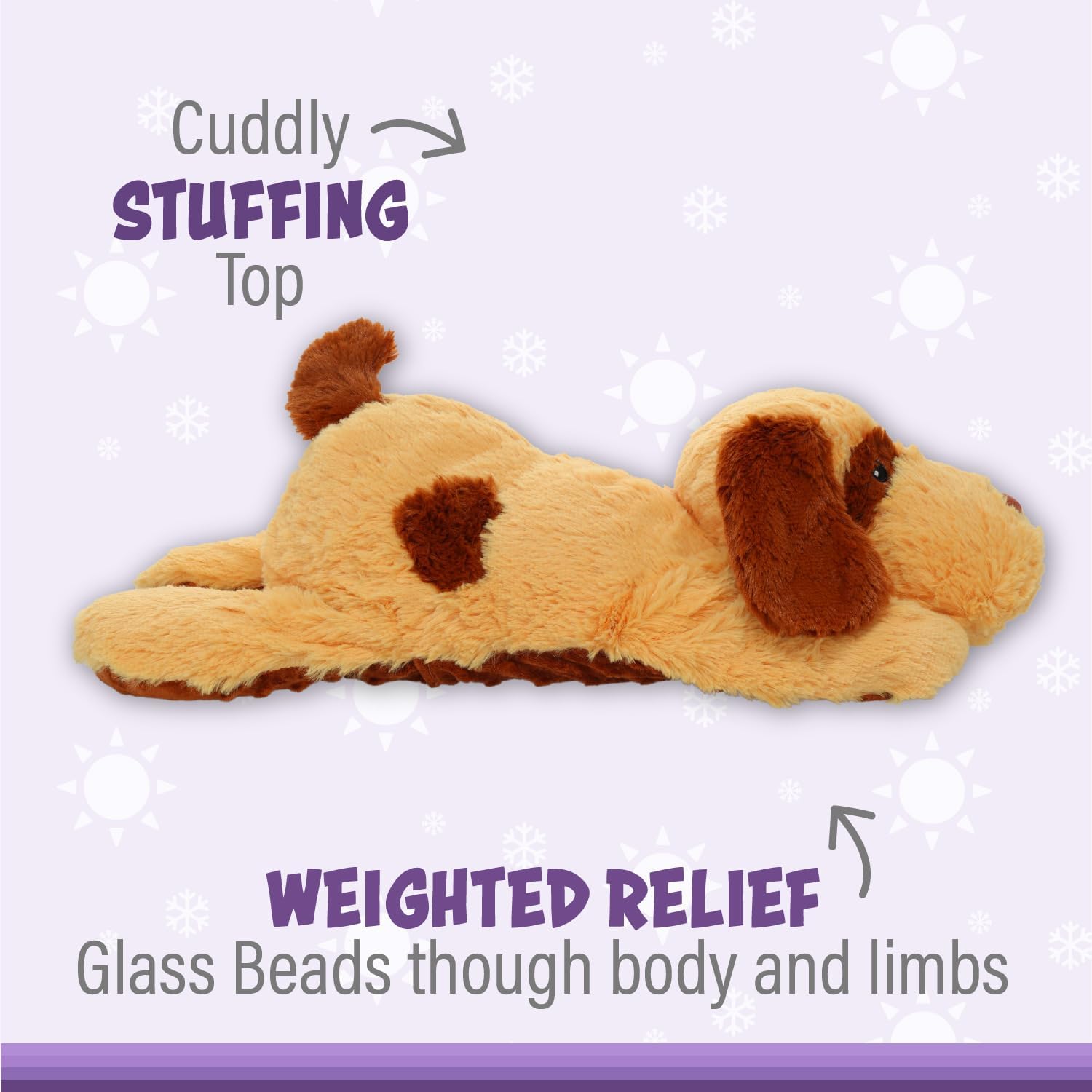 Jumbo - Dog - Microwavable & Weighted Plush Stuffed Animal - Heated Plushie for Warmth - Cute, Soft, Cozy Toy for Adults & Children (Boys, Girls, & Toddlers) by Warm Pals