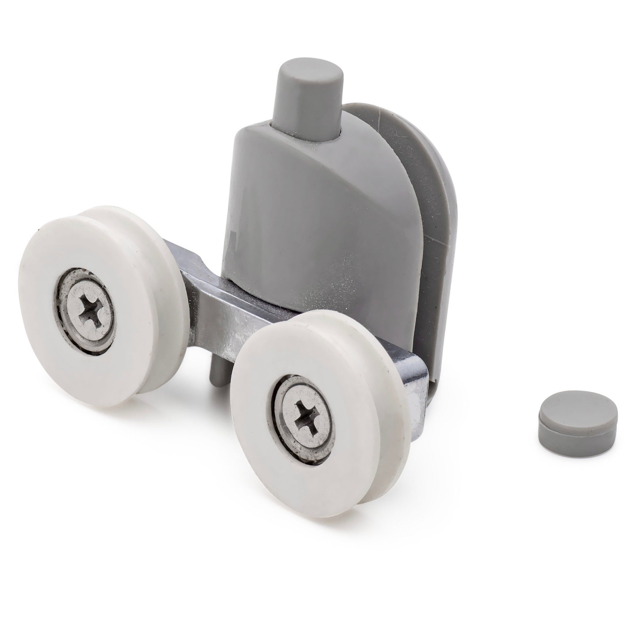 ShowerPart U Grooved Twin/Double Bottom Shower Door Rollers/Wheels/Runners L016, Diameter 22mm, Wheel Thickness 6mm, Plastic, Shower Door Replacement Parts, 2X