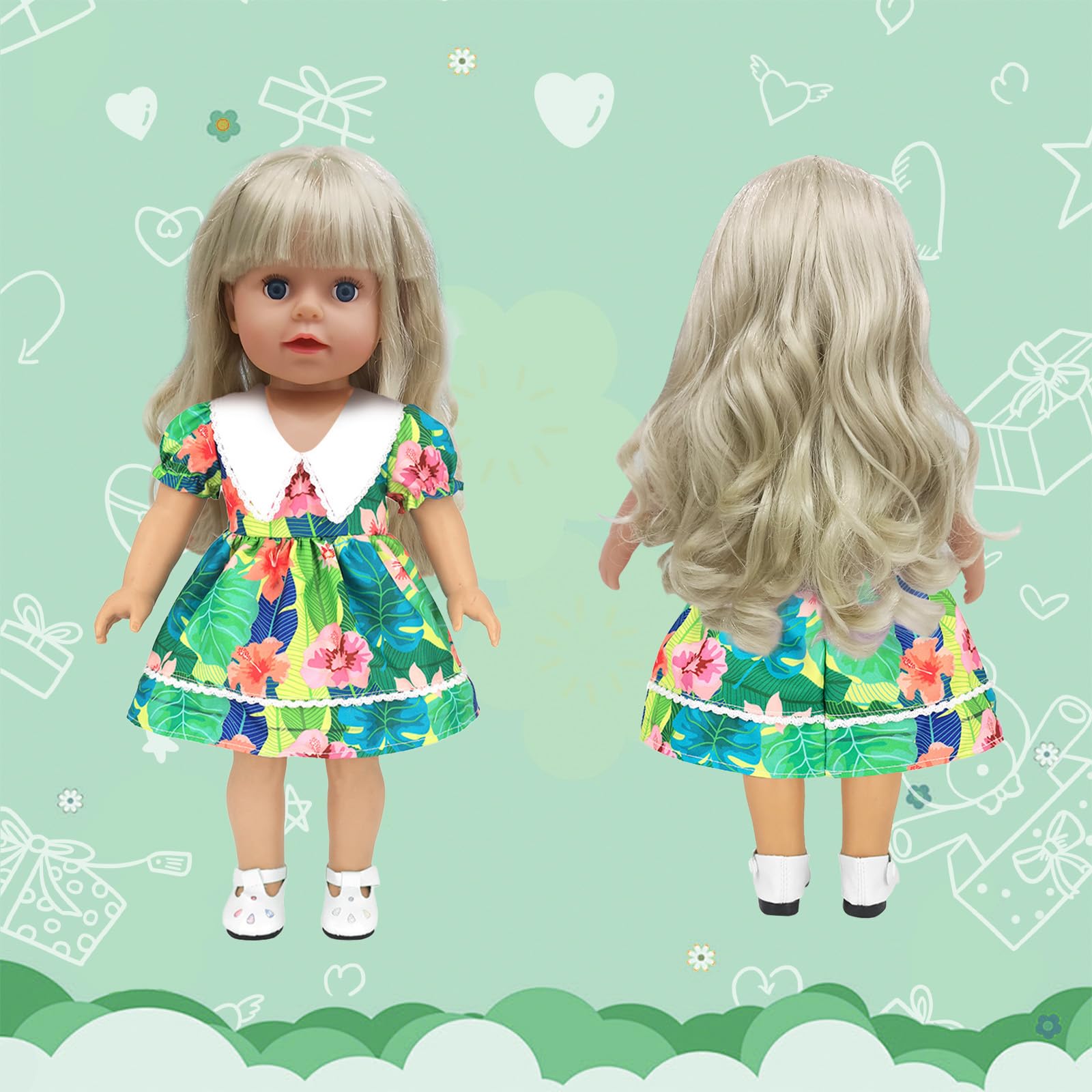 4-teiliges Puppenkleidung Set Für 35-43cm Baby Puppen - Mit Tier-Hoodie & Plüschhund