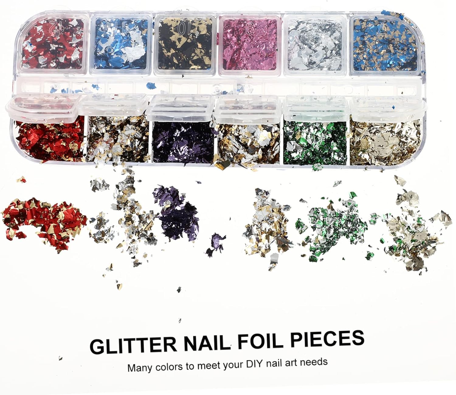 POPETPOP 5sets Nail Flakes DIY Manicure Charms Decorations Glittery Nails Ornaments for Independence Day 2boxes*5