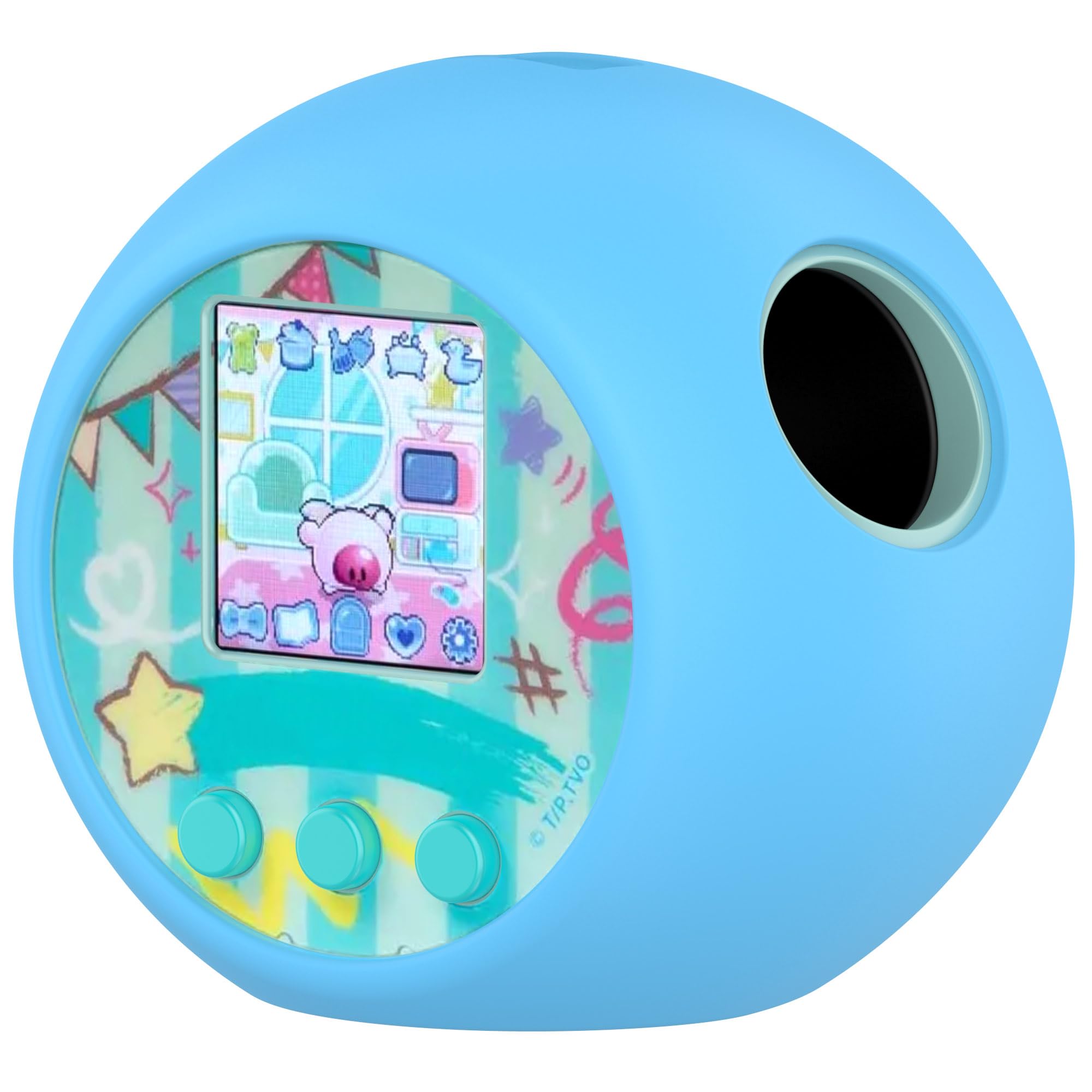 FTRONGRT Case Compatible with Punirunes Pet Machine Toy, Soft Silicone, with Lanyard, Easy to Carry, Interactive Toy Protective Cover. Sky Blue