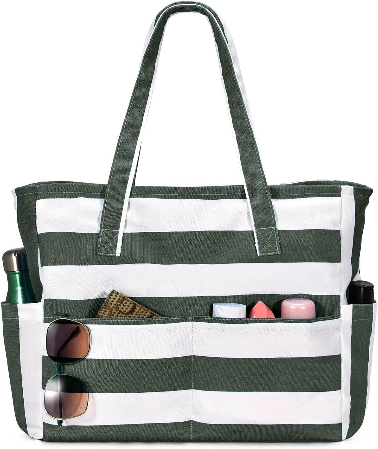 oscaurt Beach Bags for Women Large Waterproof Sandproof Beach Tote Swim Pool Bag with Zipper for Travel Vacation Essentials