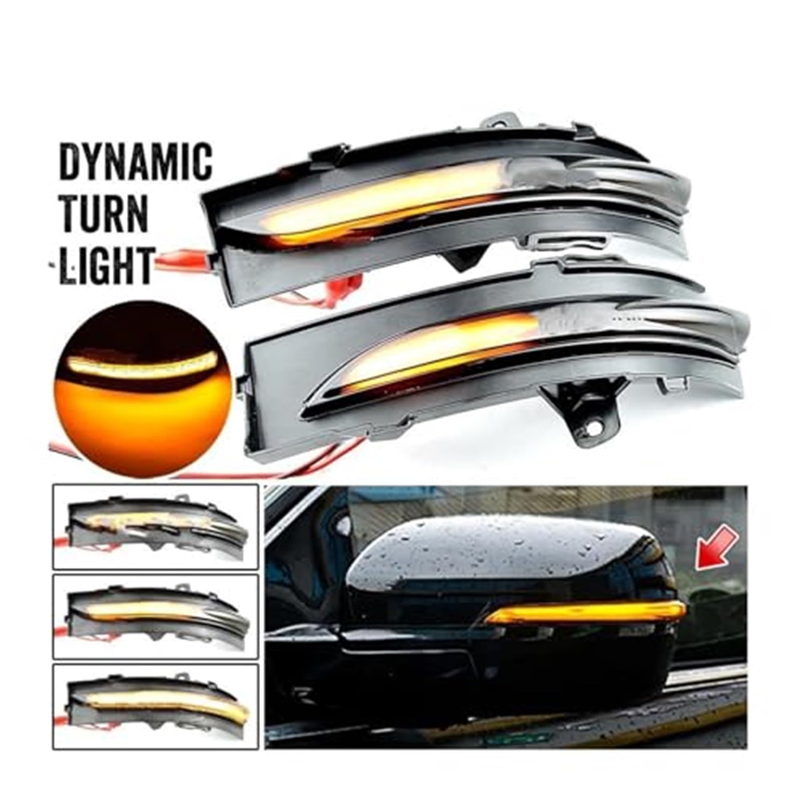 Dla Edge, dla ST 2015-2019 samochodowy LED dynamiczny kierunkowskaz boczny kierunkowskaz w lusterku wstecznym lampa migająca Światło kierunkowskazu samochodowego