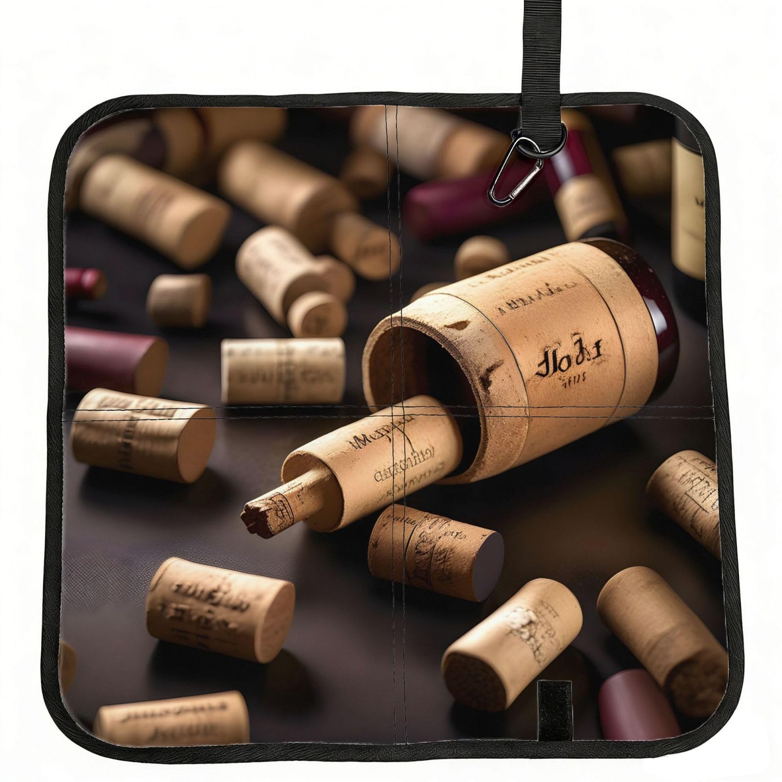 NImongt Wine Bottle Cork Print Portable Chair Pad Foldable Seat Cushion Outdoor Seating Office Picnic Camping