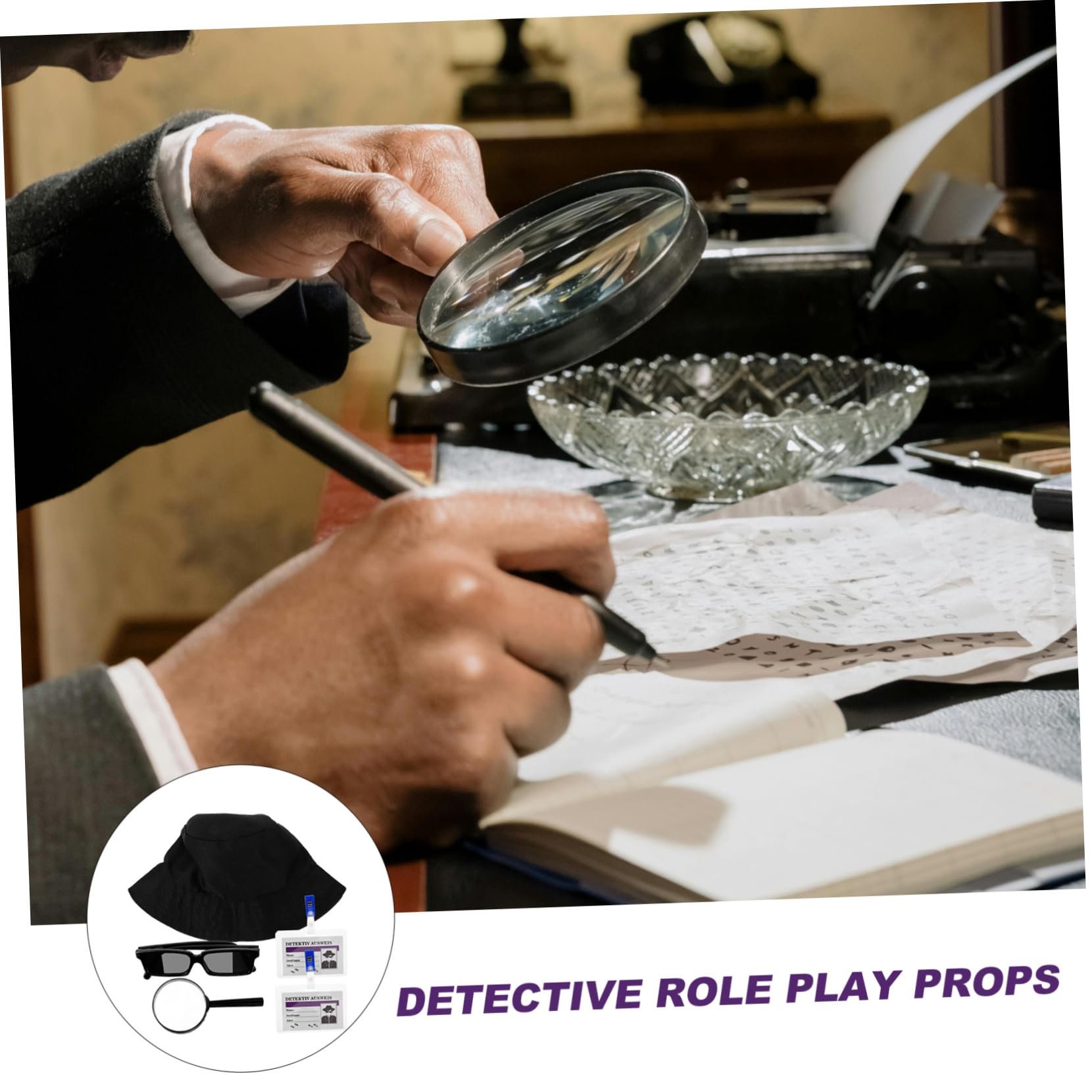 VICASKY 3 Sets Boys and Girls Detective Kit Detective Accessory Set Fake Glasses Gears