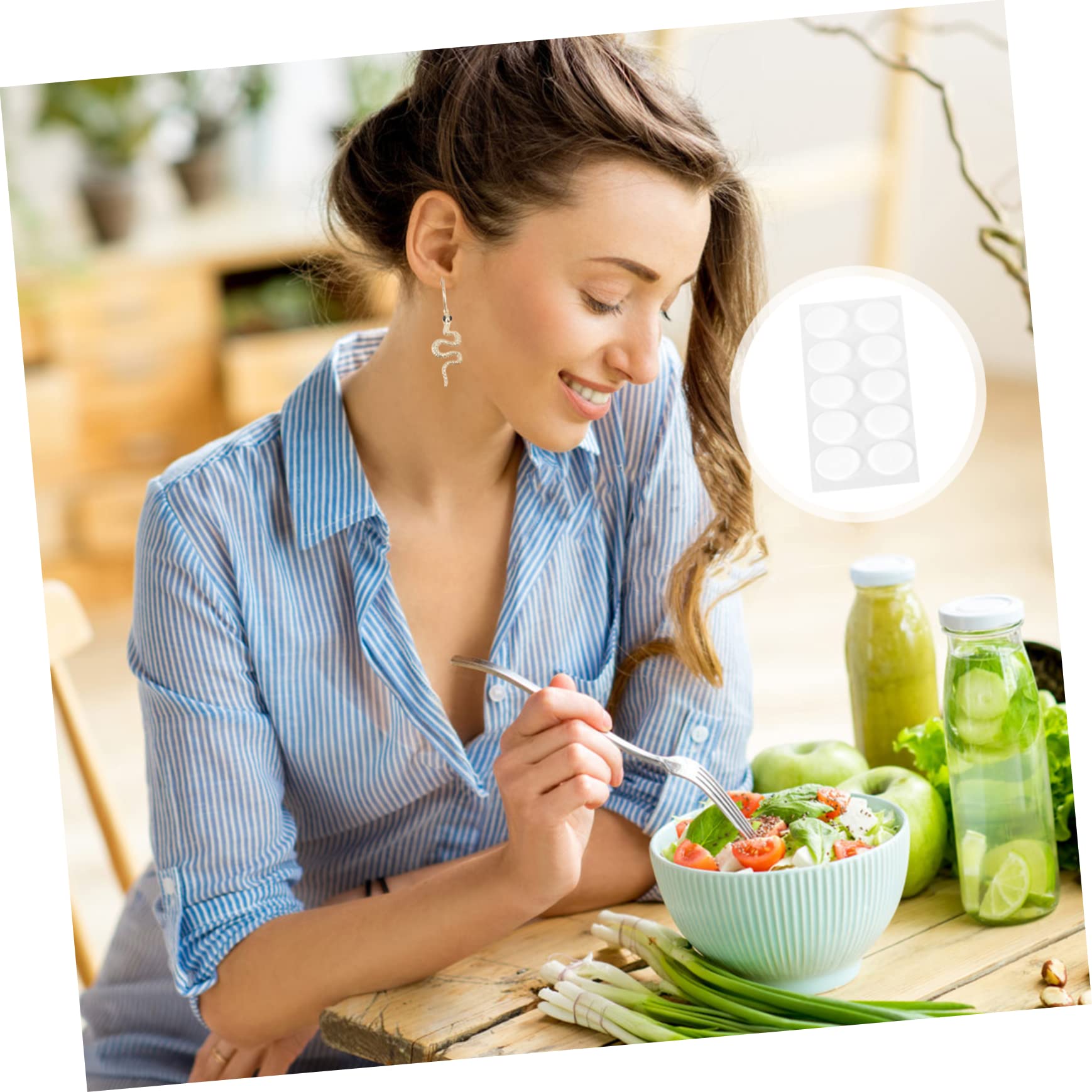 FRCOLOR 120 Sets Earlobe Protective Film Silicone Patch Earring Pads Silicone for Heavy Earrings Bathroom Organizer Transparent Ear Support Coffee Bar Accessories Protector Pe Invisible