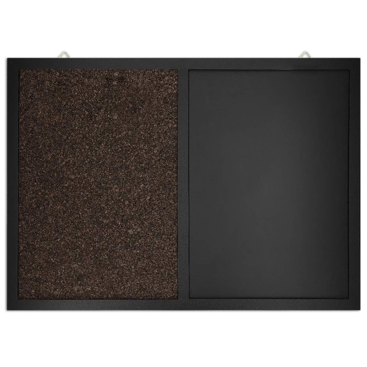 Navaris Tableau affichage mixte - Tableau mémo 70 x 50 cm avec tableau noir ardoise et tableau liège - Kit fixation craie aimant punaise inclus