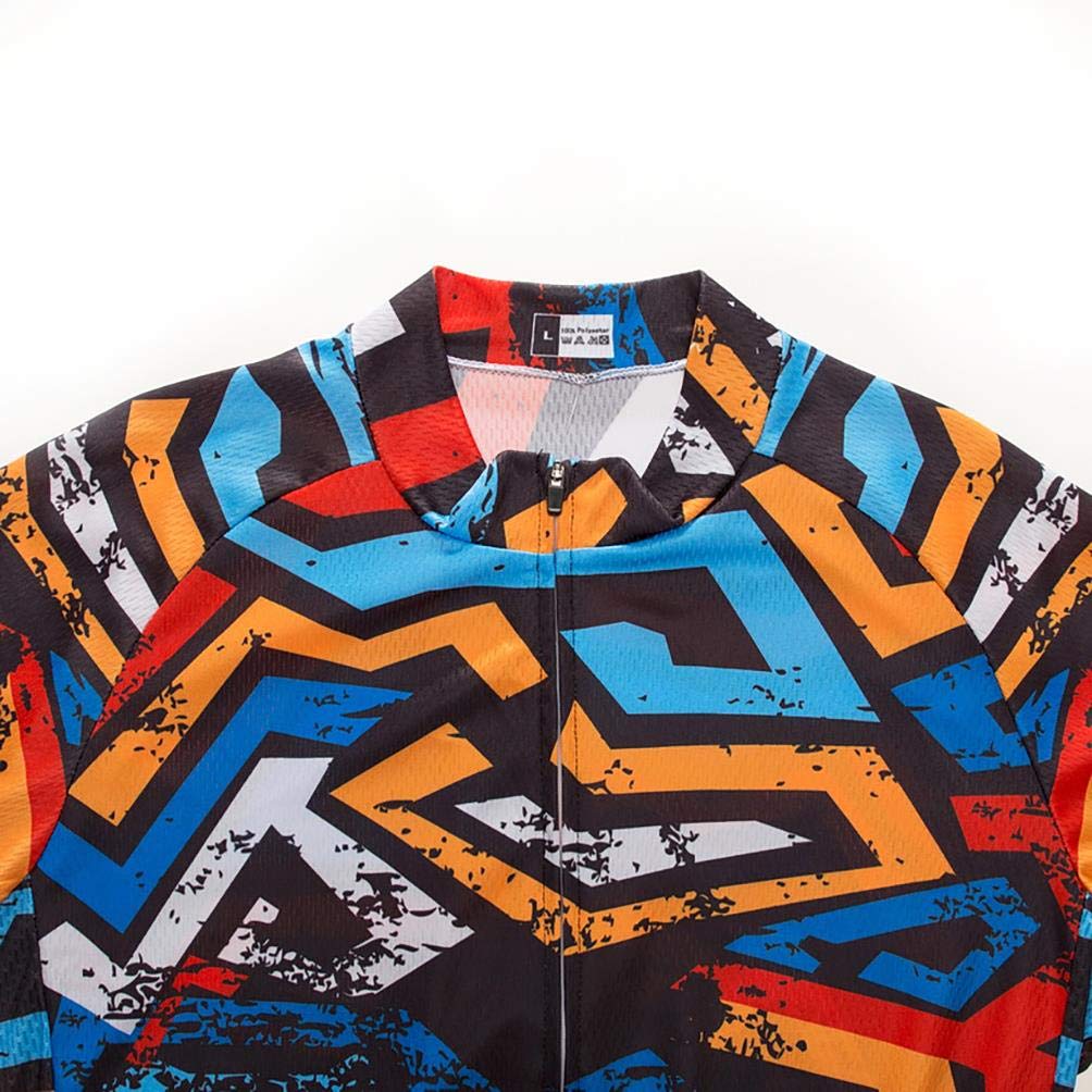 Maillot de Cyclisme Manches Courtes Homme avec Cuissard à Bretelle 20D Gel Rembourré,VTT Courtes Respirant Vêtements de Cyclisme Sports Shorts Pantalons avec Tee Shirt Motif Animalier