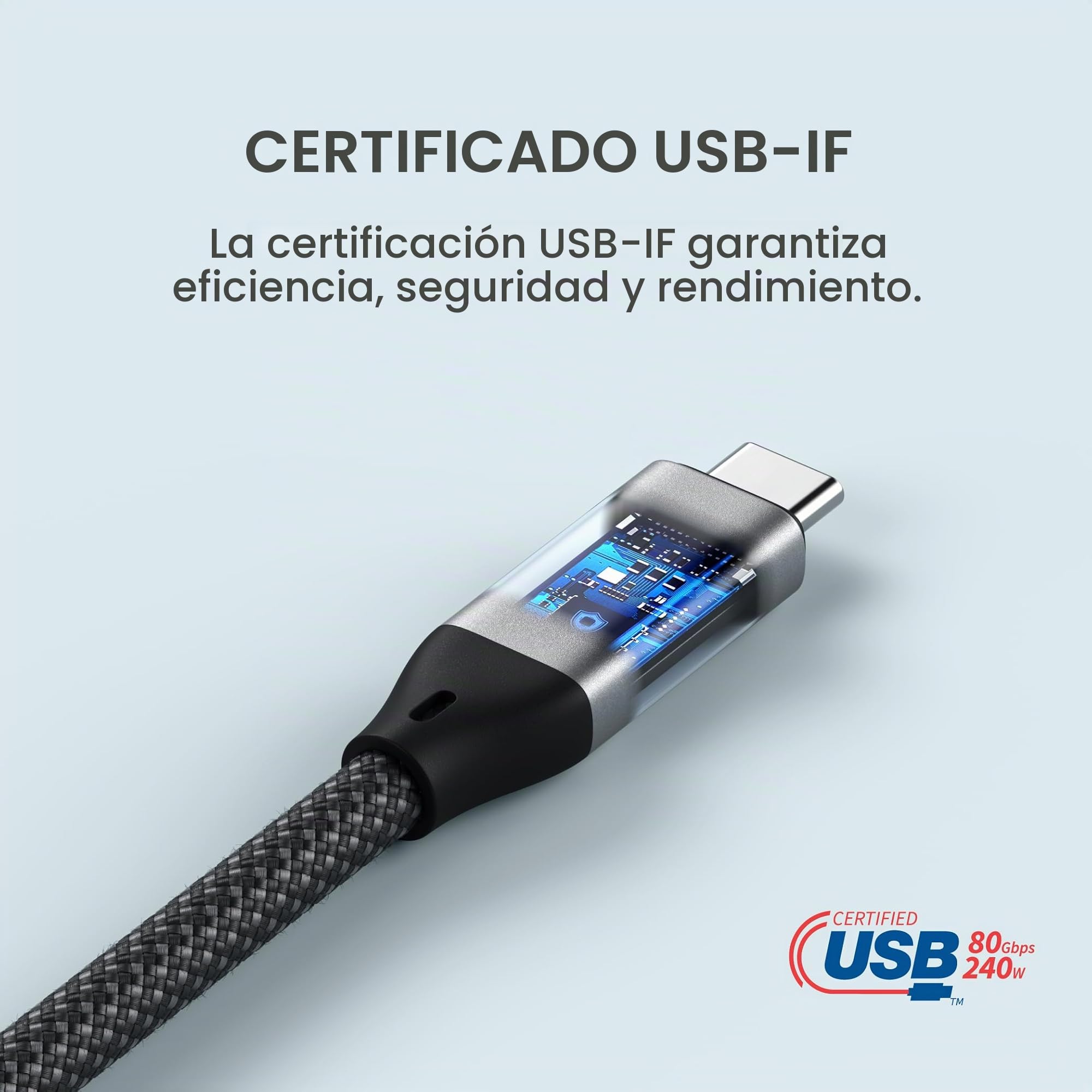 SATECHI Cable USB4 V2 Pro de Carga Rápida PD 240 W con Longitud de 1,2 m, Datos 120 Gbps, USB-C a USB-C, Resolución 8K@60Hz - 4K@120Hz, Thunderbolt 5/4/3 para MacBook Air/Pro/Neo y más