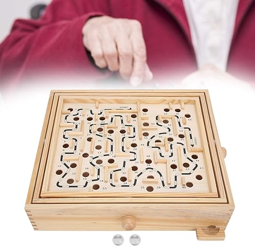 Bola de laberinto de madera, grande, laberinto de madera, juego educativo, rompecabezas mesa de juguete, tabla de equilibrio inclinable con para