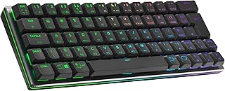 Cooler Master SK622 Wireless Gaming Keyboard - Compact 60% Layout, Low-Profile Mechanical Switches, Per-Key RGB Backlighting, Bluetooth & Wired Connectivity, Apple/PC/Smartphone Compatible - Black
