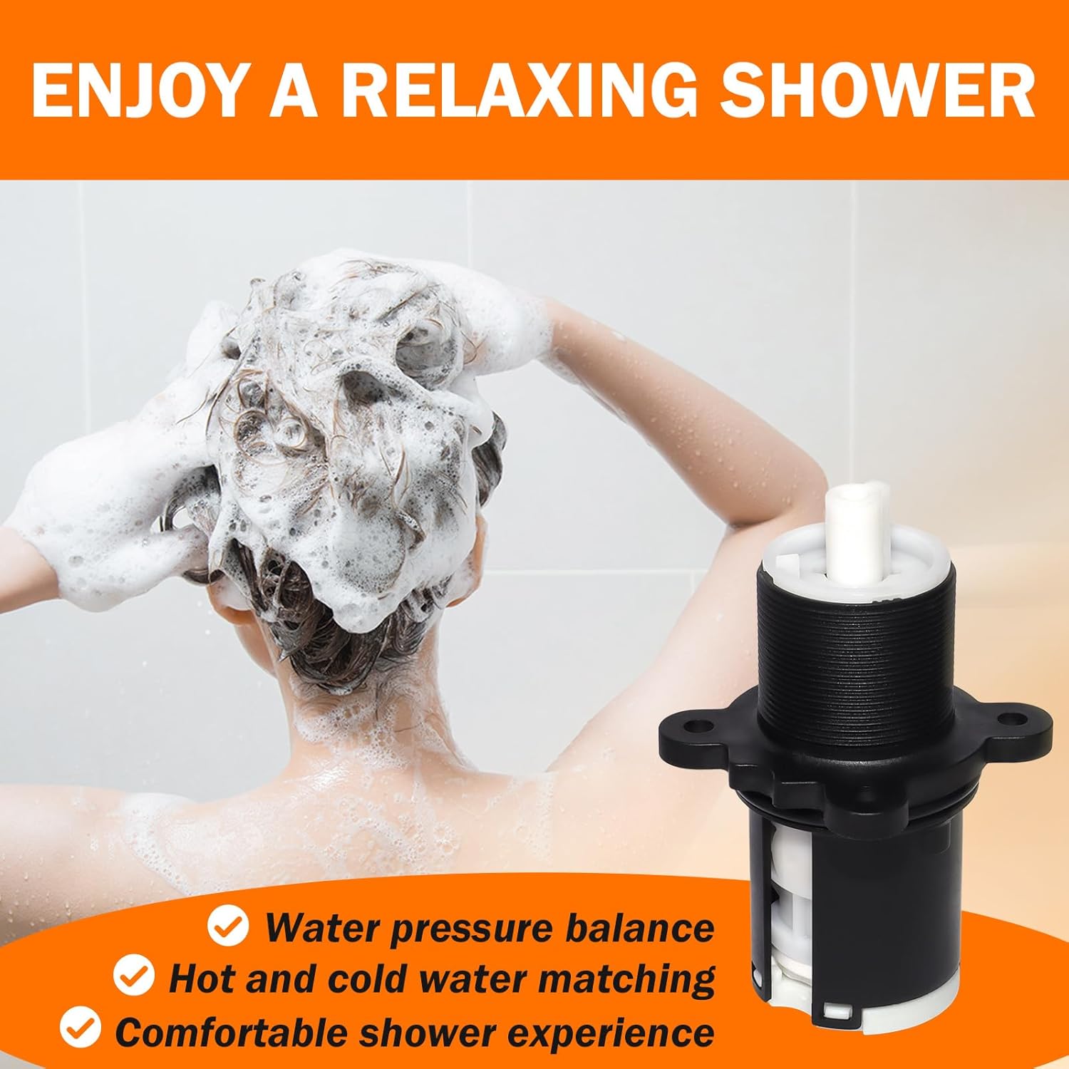 9740420 Pressure Balanced Shower Cartridge, Replacement Sub Assembly for Pfister Legacy Version 0X8/JX8/VB8/JV8 Series Deep Casting Valve