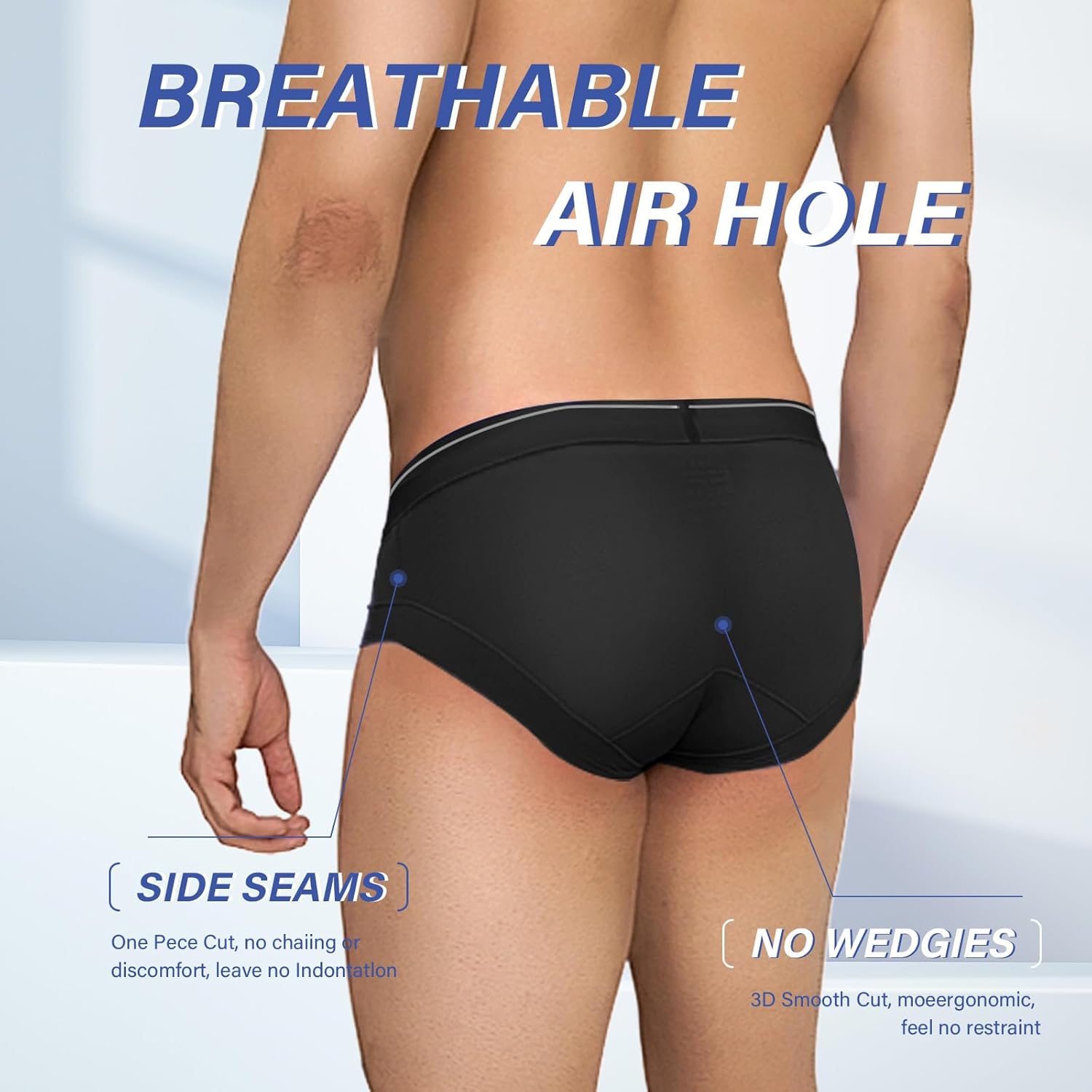 HOOFESAN Men's Briefs Underwear Silky Bikinis Thongs No Fly Pouch Moisture-Wicking Underpants for Men Multi pack - Image 5