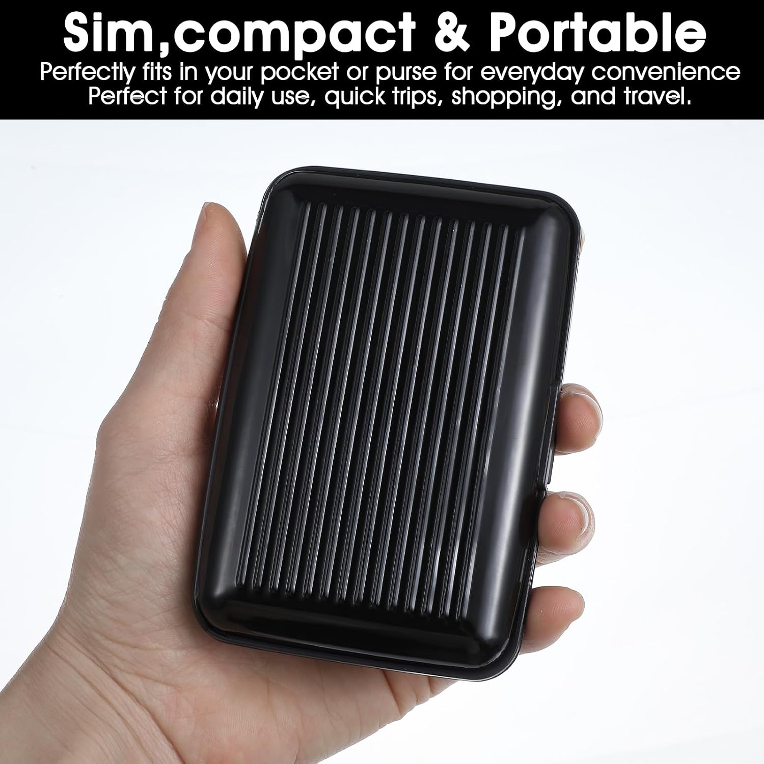 12 Pcs Black Aluminum Wallet Credit Cards Holder Bulk Blocking Credit Cards Holder Mini Slim Aluminum Wallet Metal Business Card Case Credits Wallets Protector ID Hard Case