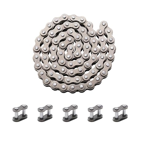 KAMIER #25 Cadena de rodillos 74 eslabones con 5 piezas de repuesto Master Link para Razor E100 Power Core Glow E125 E150 E175 Scooter eléctrico 25H