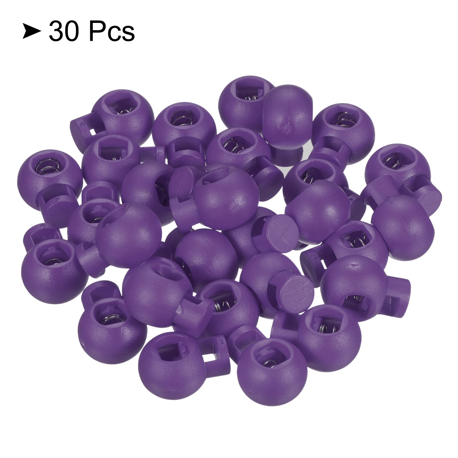 PATIKIL Cord Locks, 30 Pack Ball Spring Toggle Stopper for Drawstring Bag Shoelaces Dark Purple, 17x22mm - Image 3