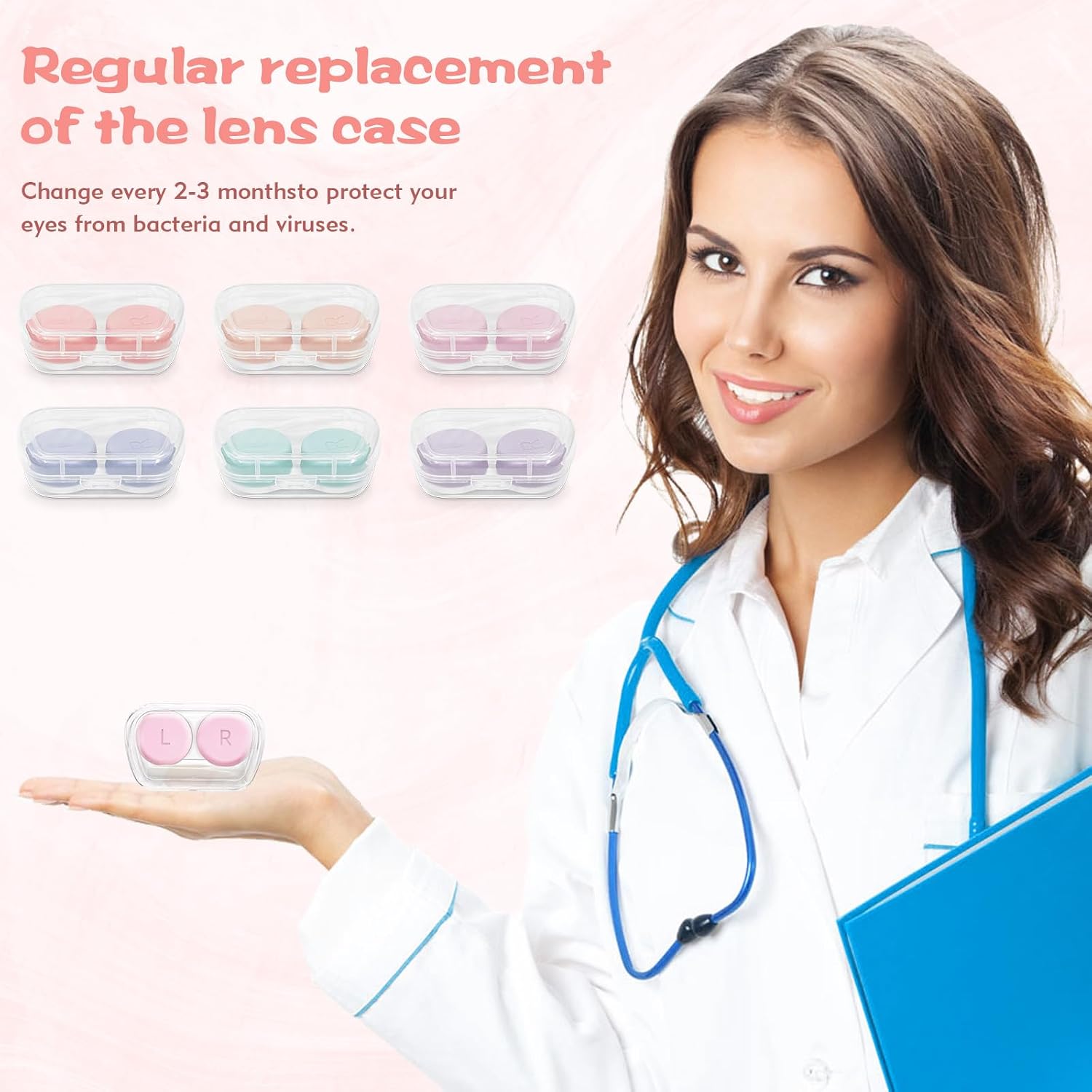 6-Pack Contact Lens Case Set for Travel Contact Lens Solution Ideal for Storing Multiple Pairs of Lenses and Color Contacts for Travel, Home, Office and Daily Use