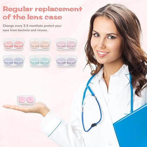 Miniatura 5 de Juego de 6 fundas para lentes de contacto para viajes, solución ideal para almacenar múltiples pares de lentes y contactos de color para viajes,