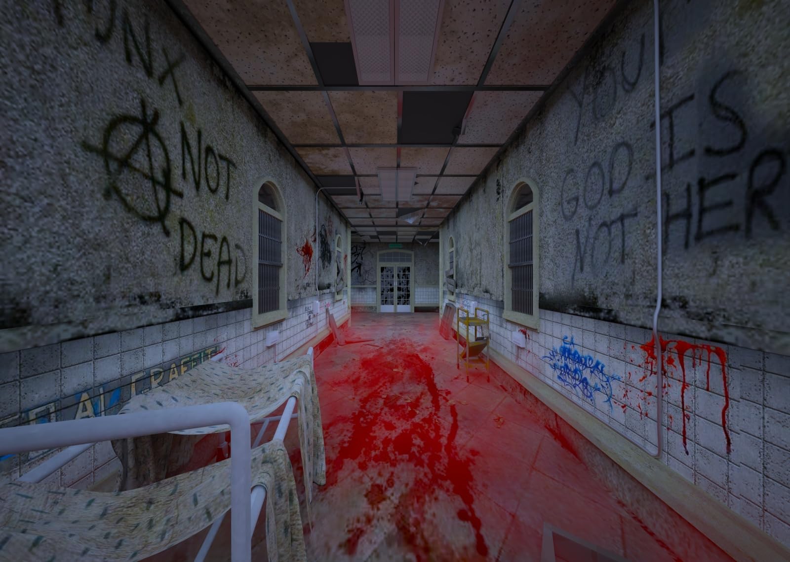 10x6.5FT (3x2m) Corridoio Ospedaliero Rosso Sfondo Fotografico