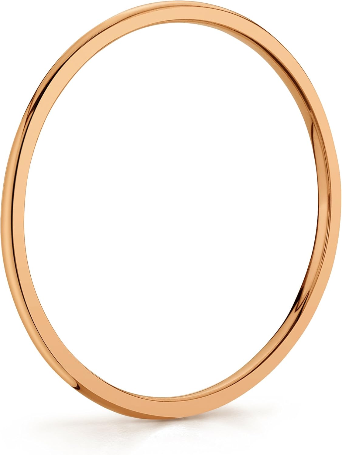 Tesori & Co SKAHFIS 10k Light Comfort Fit Wedding Band (1mm, Rose Gold, 7)