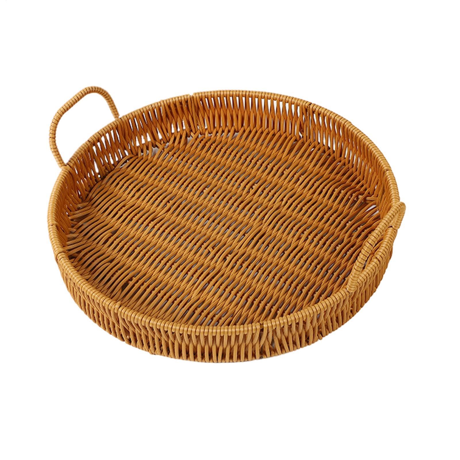 Cesti In Rattan Per Organizzare, Vassoio Organizzatore Leggero, Cesto Picnic In Rattan Artificiale, Leggero Snack Frutta Verdura Uova Bouquet Di Fiori Outdoor Spiaggia Picking Raccolta Cucina Soggiorn