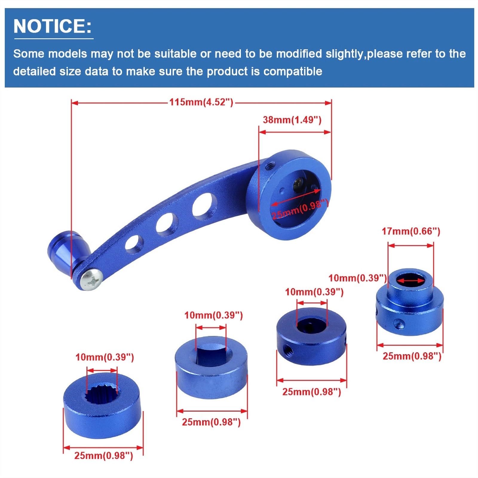 Manovella Comando Alzavetro,Manovella Finestra Maniglia for finestra for auto universale da 2 pezzi Maniglie for finestre for alzata avvolgitore in lega di alluminio di ricambio Maniglie for finestre