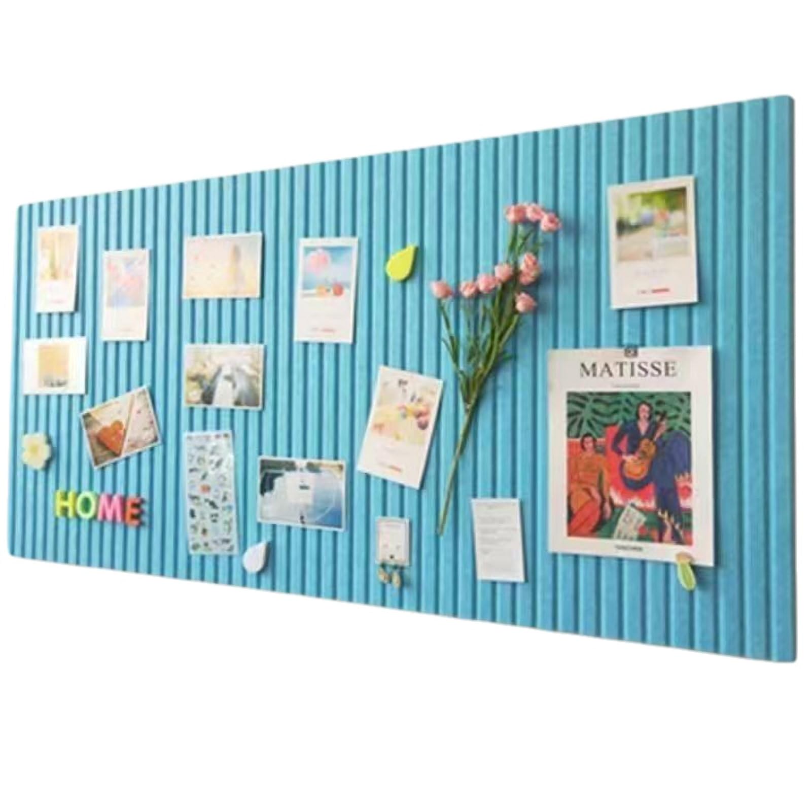 XIUCAI Color Self-Adhesive Felt Pin Board, Modern Aesthetic Home Decor Wall Display Board, for Office Workplace Classroom Kids Room, with Push Pins,Light Blue,120 * 160cm