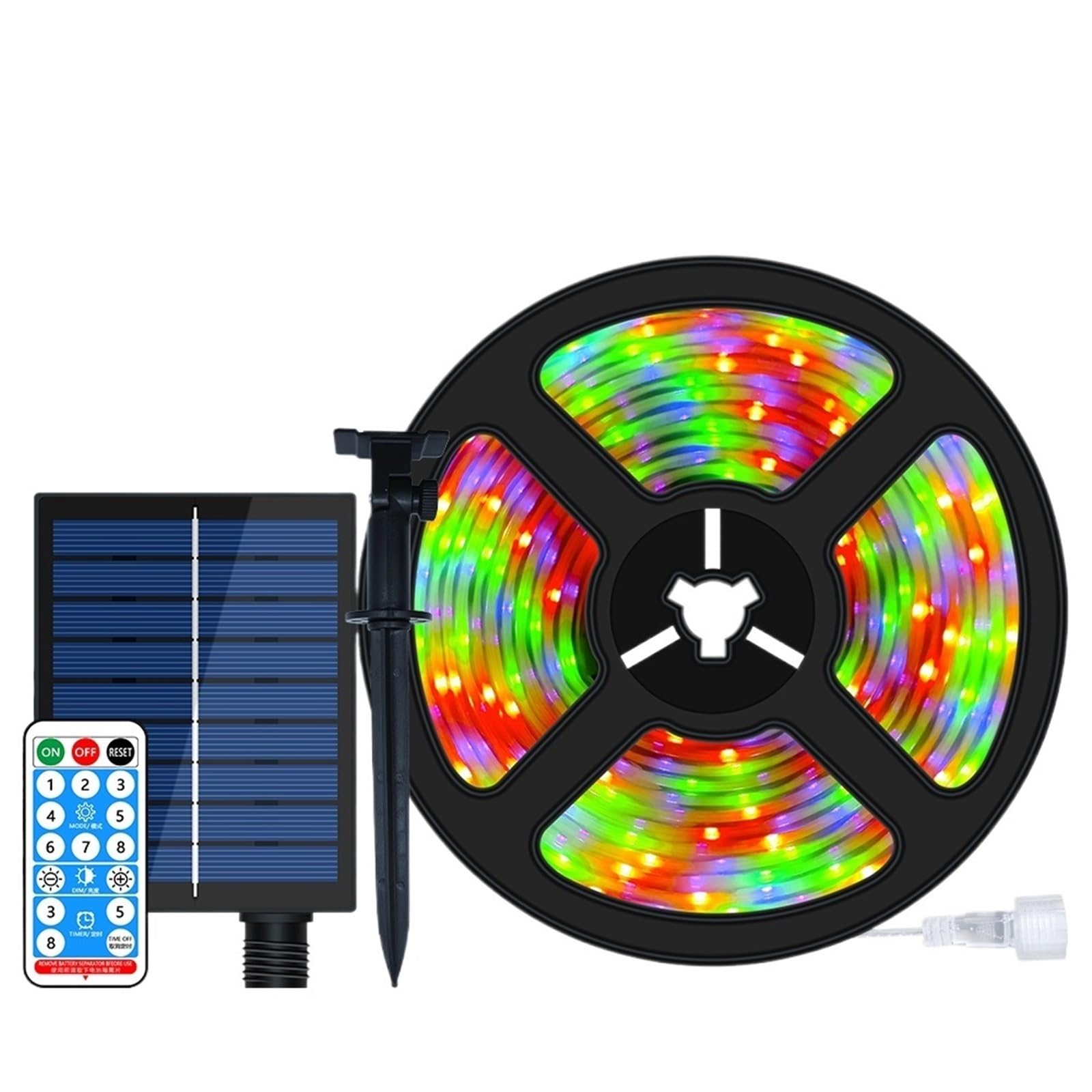 Generico Solarna taśma LED RGB - wodoodporna dekoracja zewnętrzna IP67 5 m/10 m (5 m kolorowa)