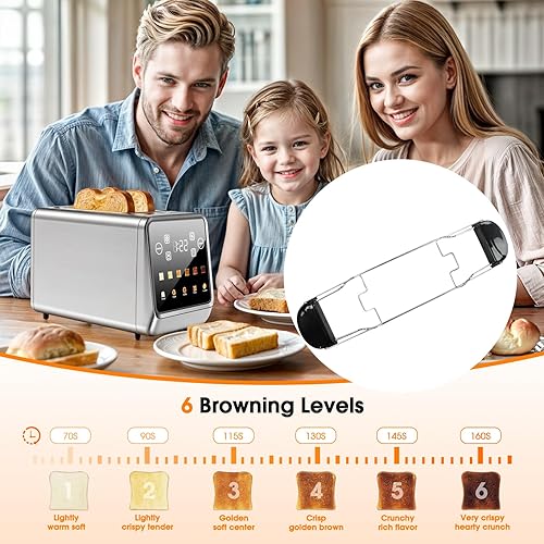 Miniatura 4 de Estante de calentamiento para tostadora, adaptado a la tostadora de pantalla táctil para pan (sin máquina)